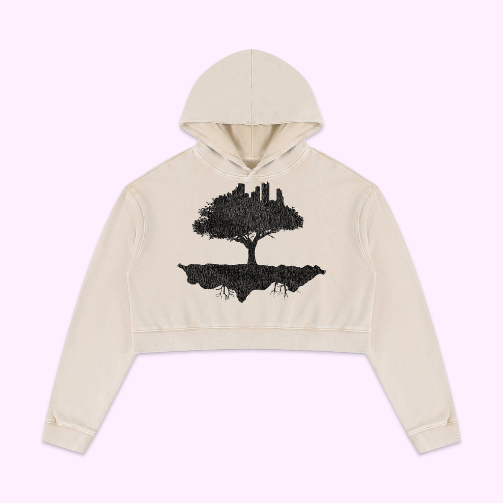 Women’s Distressed OG Logo Washed Crop Hoodie