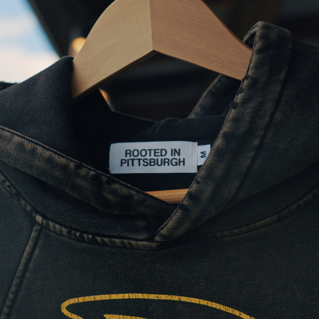 Rooted Pirate Washed Frayed-Hem Hoodie