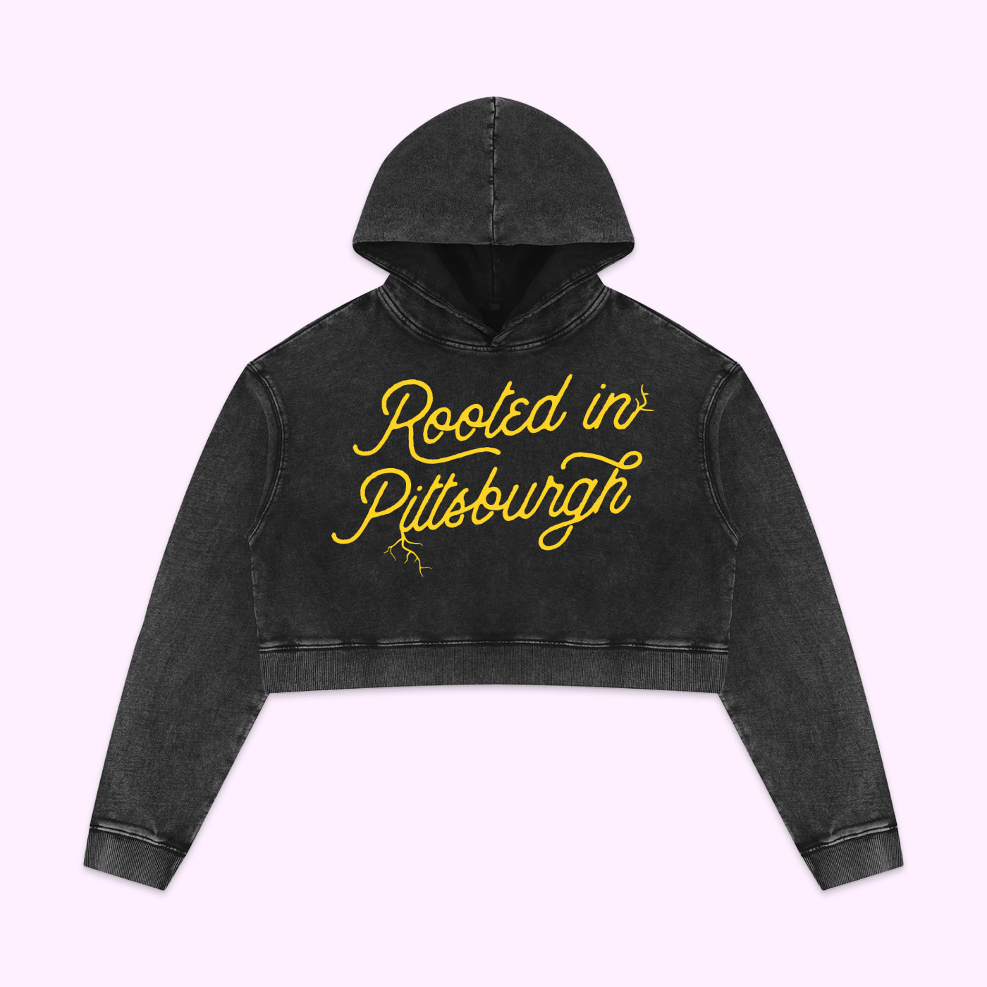 Women’s Rooted Script Logo Washed Crop Hoodie